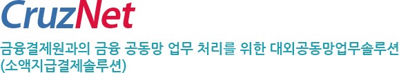 CruzNet 금융결제원과의 금융 공동망 업무 처리를 위한 대외공동망업무솔루션(소액지급결제솔루션)